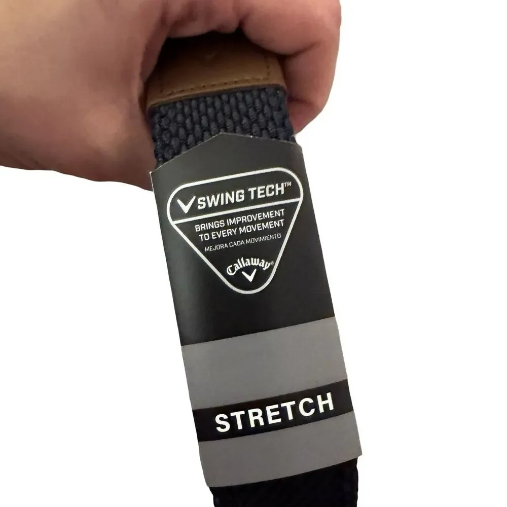 Callaway Swing Tech Reversible Stretch Braided Men Golf Belt Navy 30-32‎ NWT